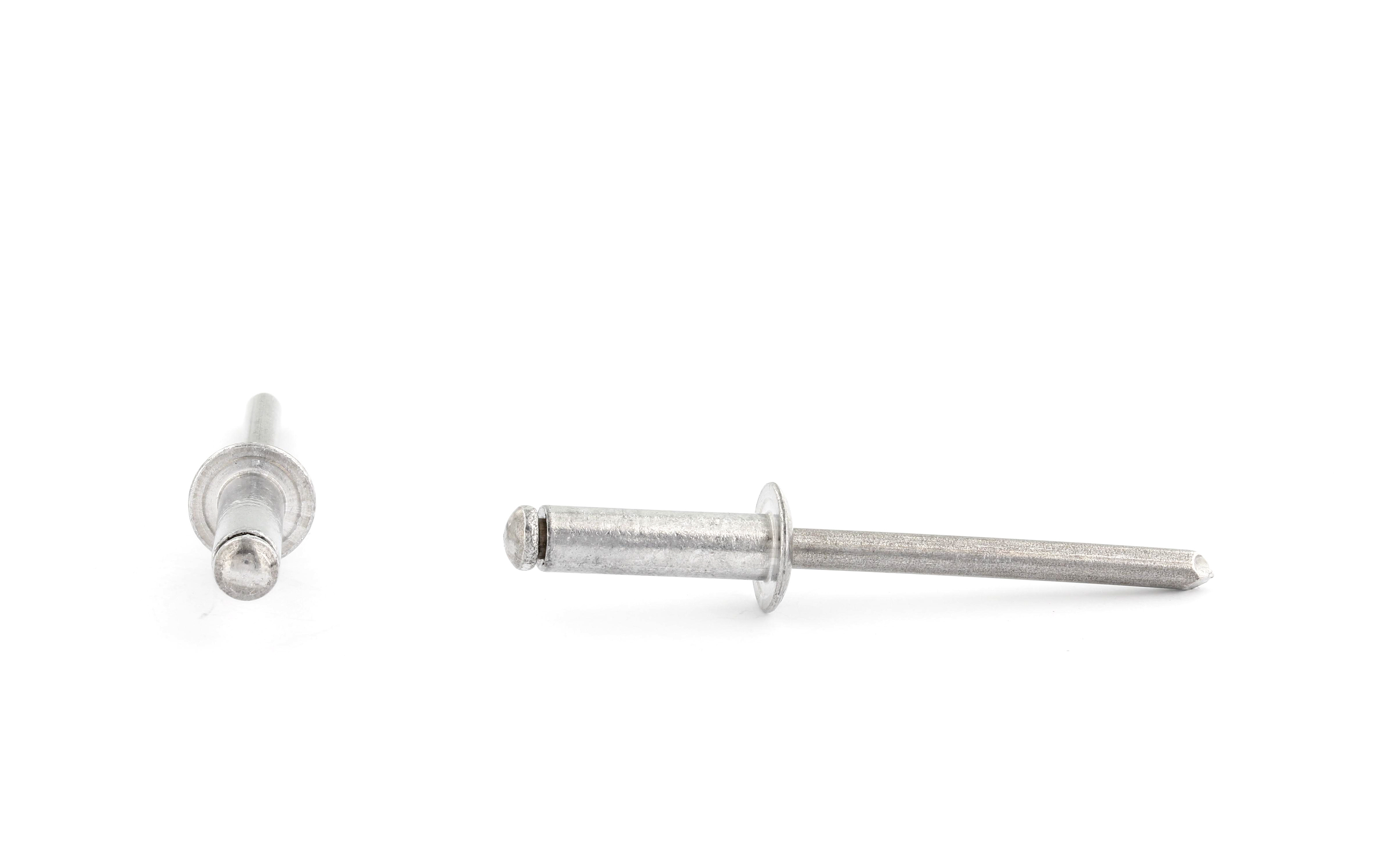 ÅPEN BLINDNAGLE MED PANHODE, ALUMINIUM/ALUMINIUM